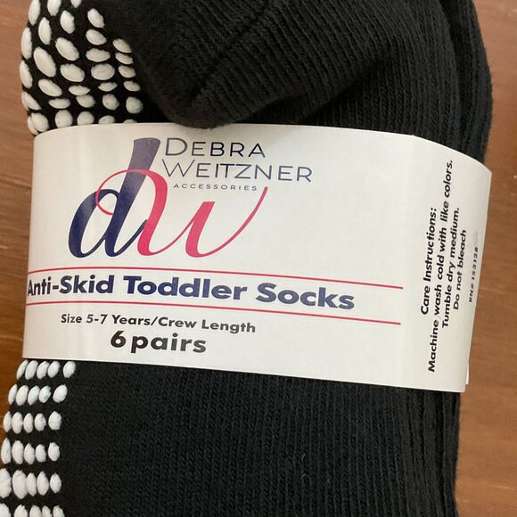 Debra Weitzner Kids Non-Slip Socks, 12-Pack Black - Picture 6 of 6